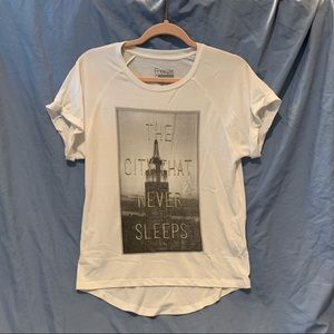 The City That Never Sleeps New York White T Shirt